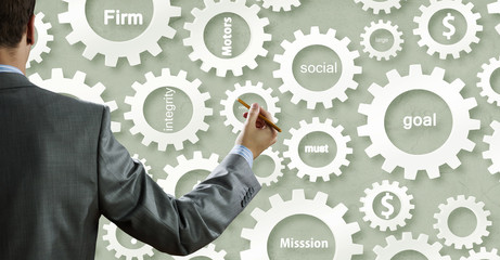 Man presenting teamwork concept