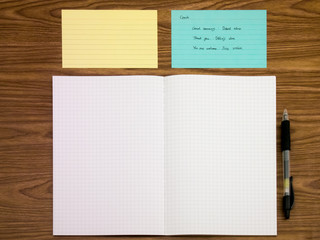 Czech; Learning New Language Writing Words on the Notebook