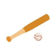 Baseball bat and baseball isometric 3d icon