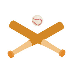 Baseball bats and baseball isometric 3d icon 
