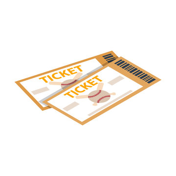 Baseball tickets isometric 3d icon