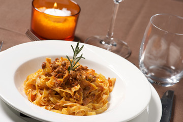 Tagliatelle al ragù di cinghiale