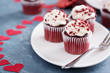 Red velvet cupcakes for Valentines day