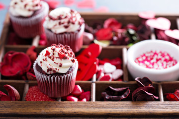 Red velvet cupcakes for Valentines day