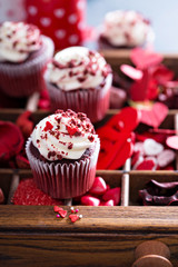 Red velvet cupcakes for Valentines day