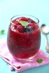 Frozen berry smoothie.