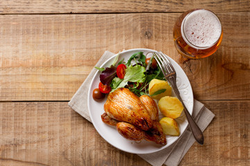 Grilled whole small chicken