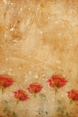 Frozen beautiful red rose flower