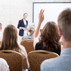 Students on academic conference