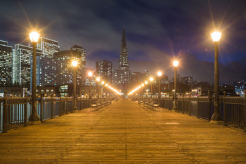 pier 7 at night