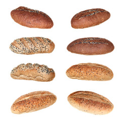 different bread isolated