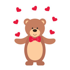 Obraz premium lovely teddy with heart