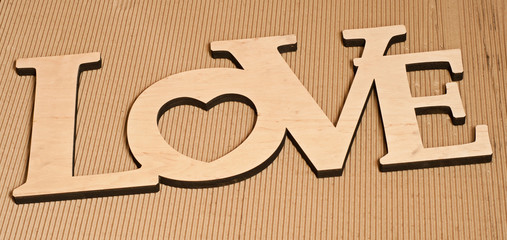 wooden word "Love"