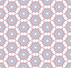 Winter blue pink star pattern