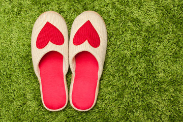 Slippers with hearts