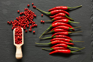 Red hot chili peppers and rose pepper