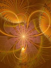 Abstract computer-generated image striped flower
