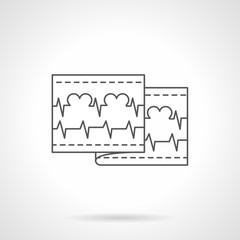 Love cardiogram flat line vector icon