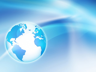 Best Internet Concept of global business. Globe, glowing lines on technological background. Electronics, Wi-Fi, rays, symbols Internet, television, mobile and satellite communications