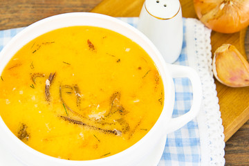 Creamy Fish Soup with Salmon and Seaweed Diet Food