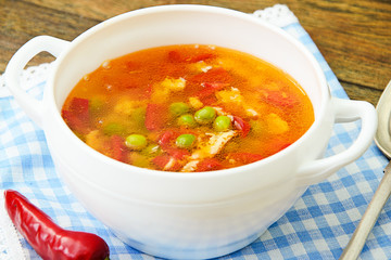 Healthy Food: Fish Soup Vegetables