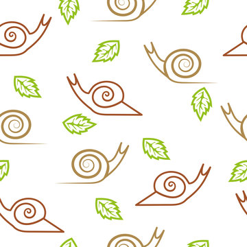 Snails seamless pattern.