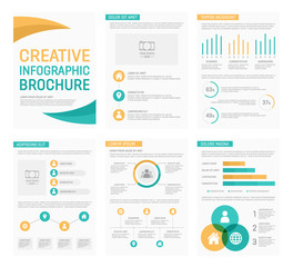 Vector template for multipurpose presentation slides with graphs and charts. Infographic elements, chart, graph, brochures