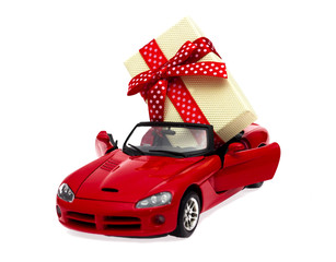 Car as a gift for a holiday 