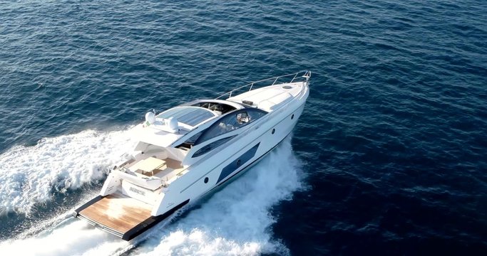 luxury motor boat, aerial view, rio yachts best italian yacht