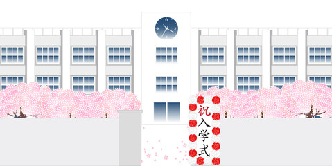 桜　学校　春　背景