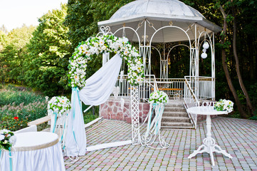 Wedding decoration with arch and table outdoor