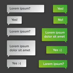 Vector conversation speech bubbles green