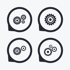 Cogwheel gear icons. Mechanism symbol.