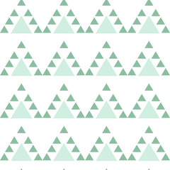 Mint blue triangle seamless pattern. Geometric abstract monochrome background on white.