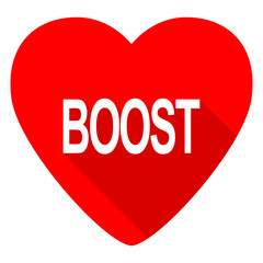 boost red heart valentine flat icon