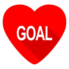 goal red heart valentine flat icon