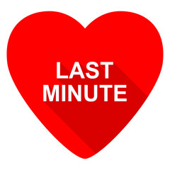 last minute red heart valentine flat icon