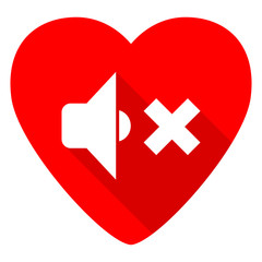 Obraz premium speaker volume red heart valentine flat icon