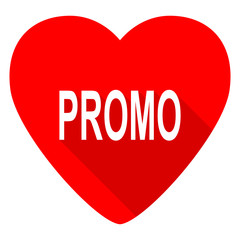 promo red heart valentine flat icon