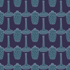 Vector handmade vase pattern perfect for textile design, web design, creating backgrounds, wallpapers and decorating interiors.