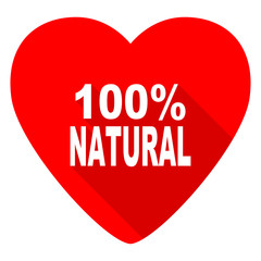 natural red heart valentine flat icon