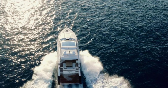 luxury motor boat, aerial view, rio yachts best italian yacht