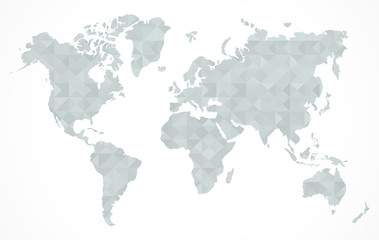 Fototapeta na wymiar Vector map of the world, made of triangle.