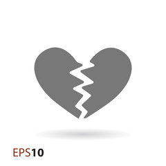 Broken heart icon for web and mobile