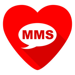 mms red heart valentine flat icon