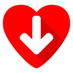 download arrow red heart valentine flat icon