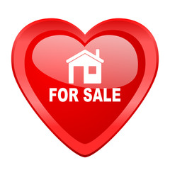 for sale red heart valentine glossy web icon