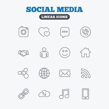 Social media icons. Speech bubble, lovers.