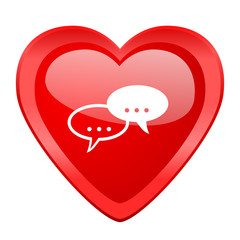 forum red heart valentine glossy web icon