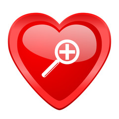 lens red heart valentine glossy web icon